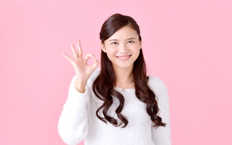 OKしている女性の画像